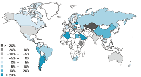 Реальный рост премий в non-life страховании за 2008 год 